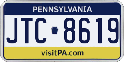 PA license plate JTC8619