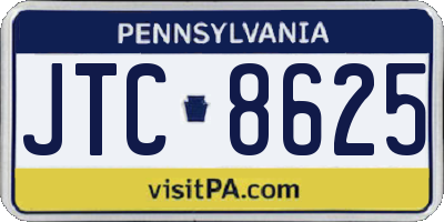 PA license plate JTC8625