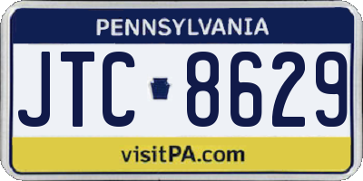 PA license plate JTC8629
