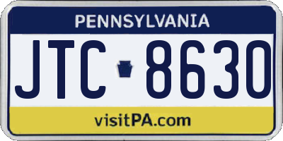 PA license plate JTC8630