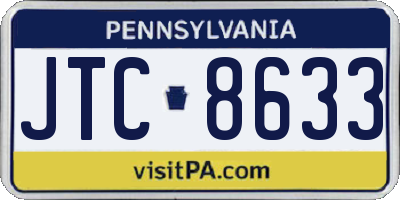PA license plate JTC8633