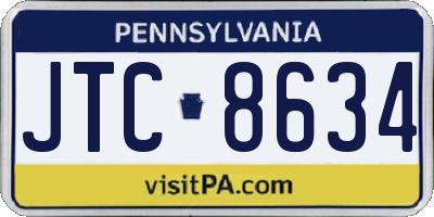 PA license plate JTC8634