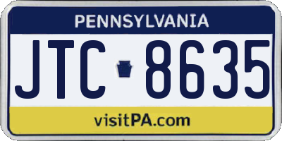 PA license plate JTC8635