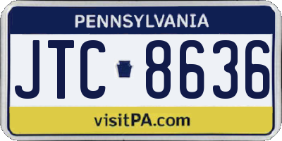 PA license plate JTC8636