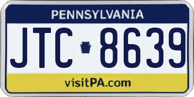 PA license plate JTC8639