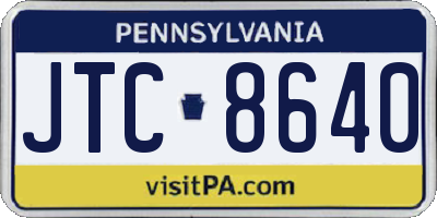 PA license plate JTC8640