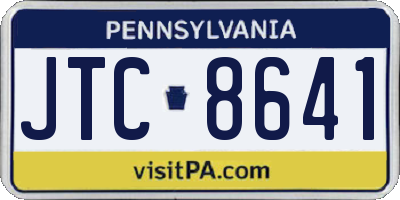 PA license plate JTC8641