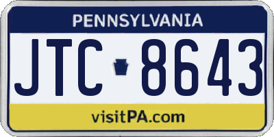 PA license plate JTC8643