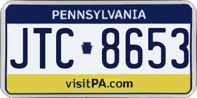 PA license plate JTC8653