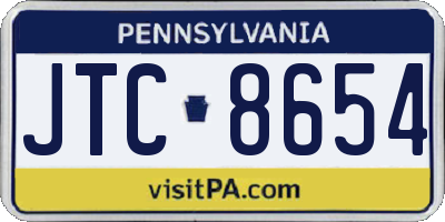 PA license plate JTC8654