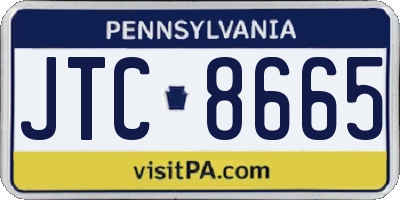 PA license plate JTC8665