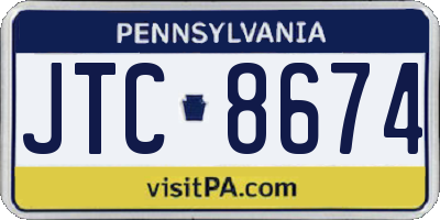 PA license plate JTC8674
