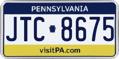 PA license plate JTC8675