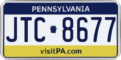 PA license plate JTC8677