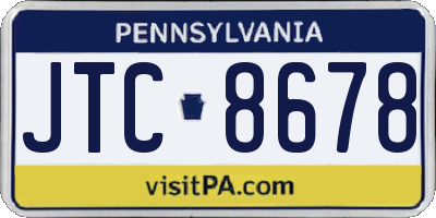 PA license plate JTC8678