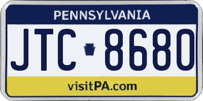 PA license plate JTC8680