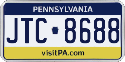 PA license plate JTC8688