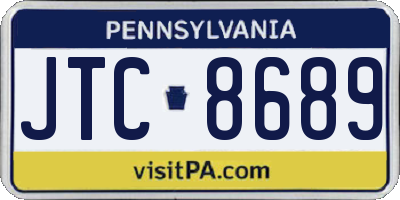 PA license plate JTC8689