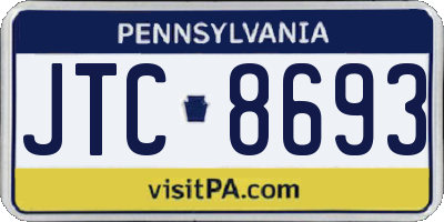 PA license plate JTC8693