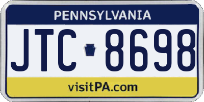 PA license plate JTC8698