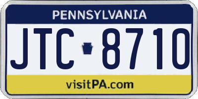 PA license plate JTC8710