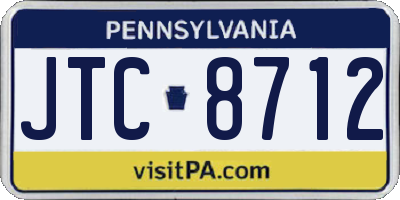 PA license plate JTC8712