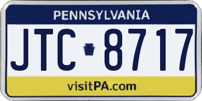 PA license plate JTC8717