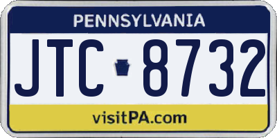 PA license plate JTC8732