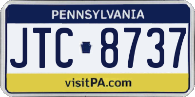 PA license plate JTC8737