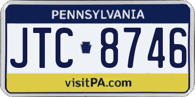 PA license plate JTC8746