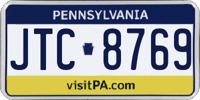 PA license plate JTC8769