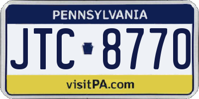 PA license plate JTC8770