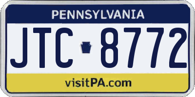 PA license plate JTC8772