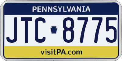 PA license plate JTC8775