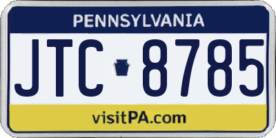 PA license plate JTC8785