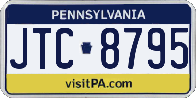 PA license plate JTC8795