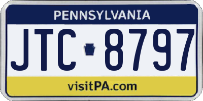 PA license plate JTC8797