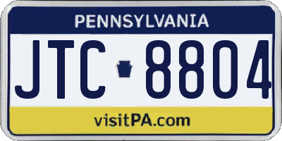 PA license plate JTC8804
