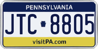 PA license plate JTC8805
