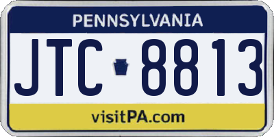 PA license plate JTC8813