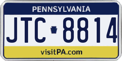 PA license plate JTC8814