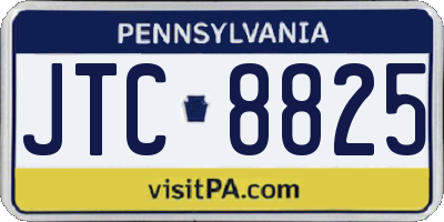 PA license plate JTC8825