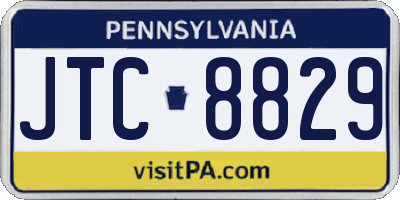 PA license plate JTC8829