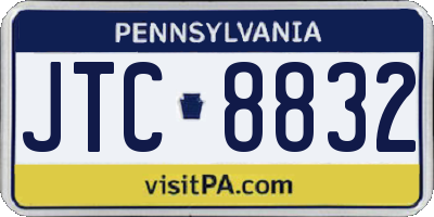 PA license plate JTC8832
