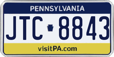 PA license plate JTC8843