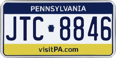 PA license plate JTC8846