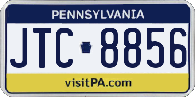 PA license plate JTC8856