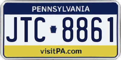 PA license plate JTC8861