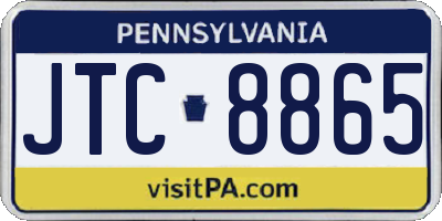 PA license plate JTC8865