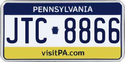 PA license plate JTC8866